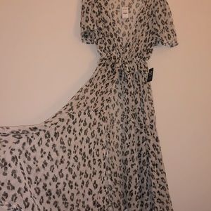 Printed short sleeve maxi coverup